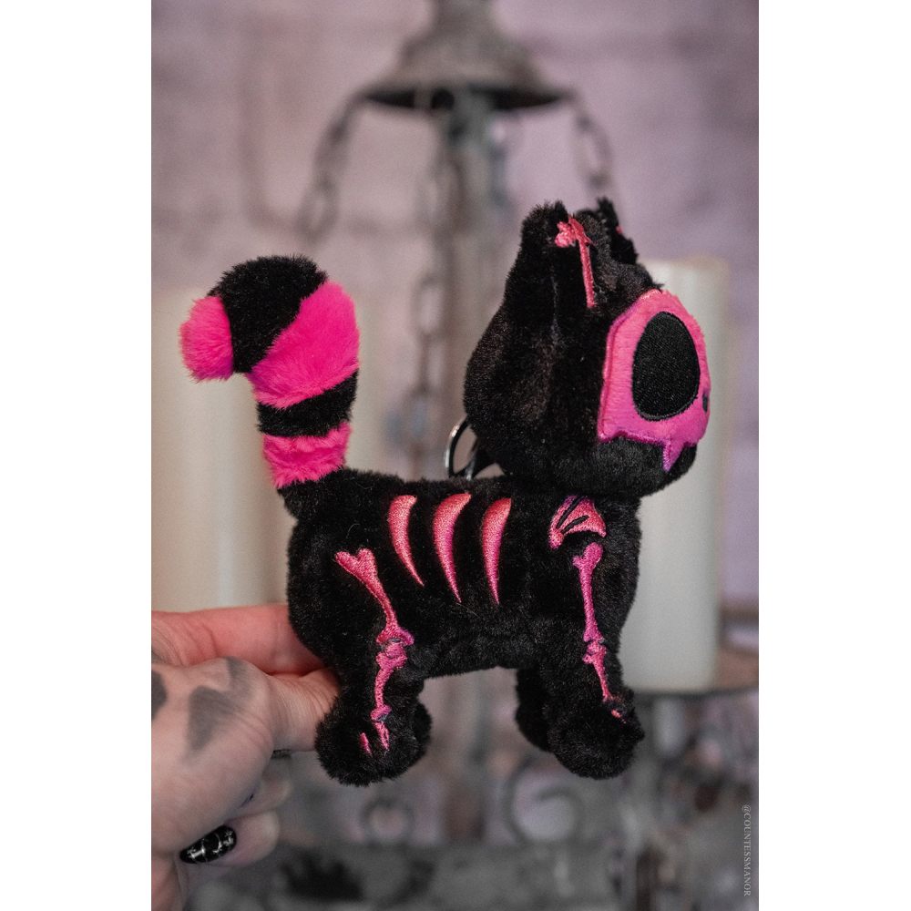 Vampire Freaks - Bubblegum Skelekitty Plush 3DSchlÃ¼sselbund - Schwarz/Rosa